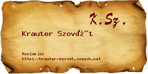 Krauter Szovát névjegykártya